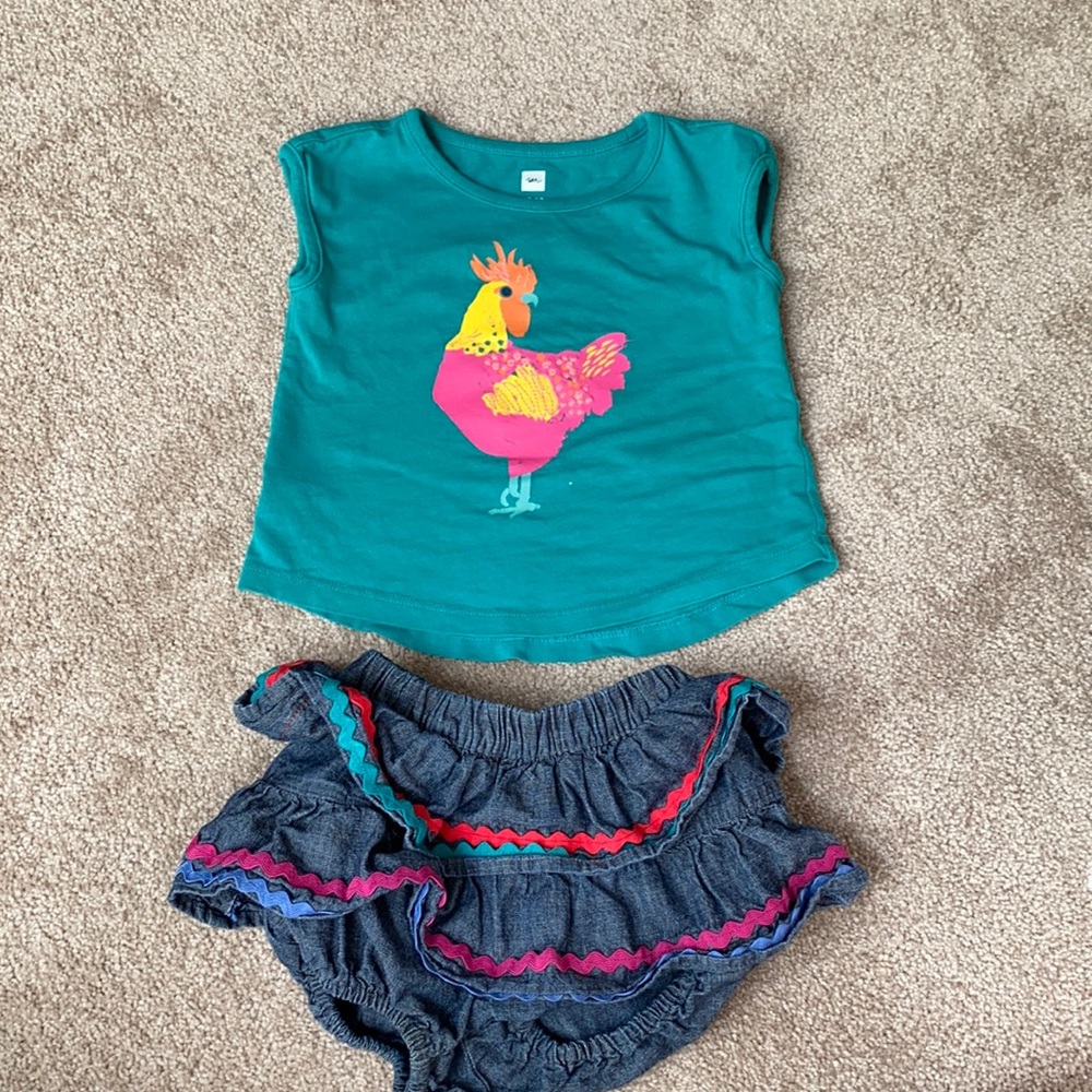 Tea Collection Rumba Rooster Set 12-18 mos